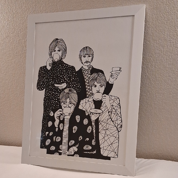 The Beatles Tea Time Art Framed Classic - Picture 1 of 9